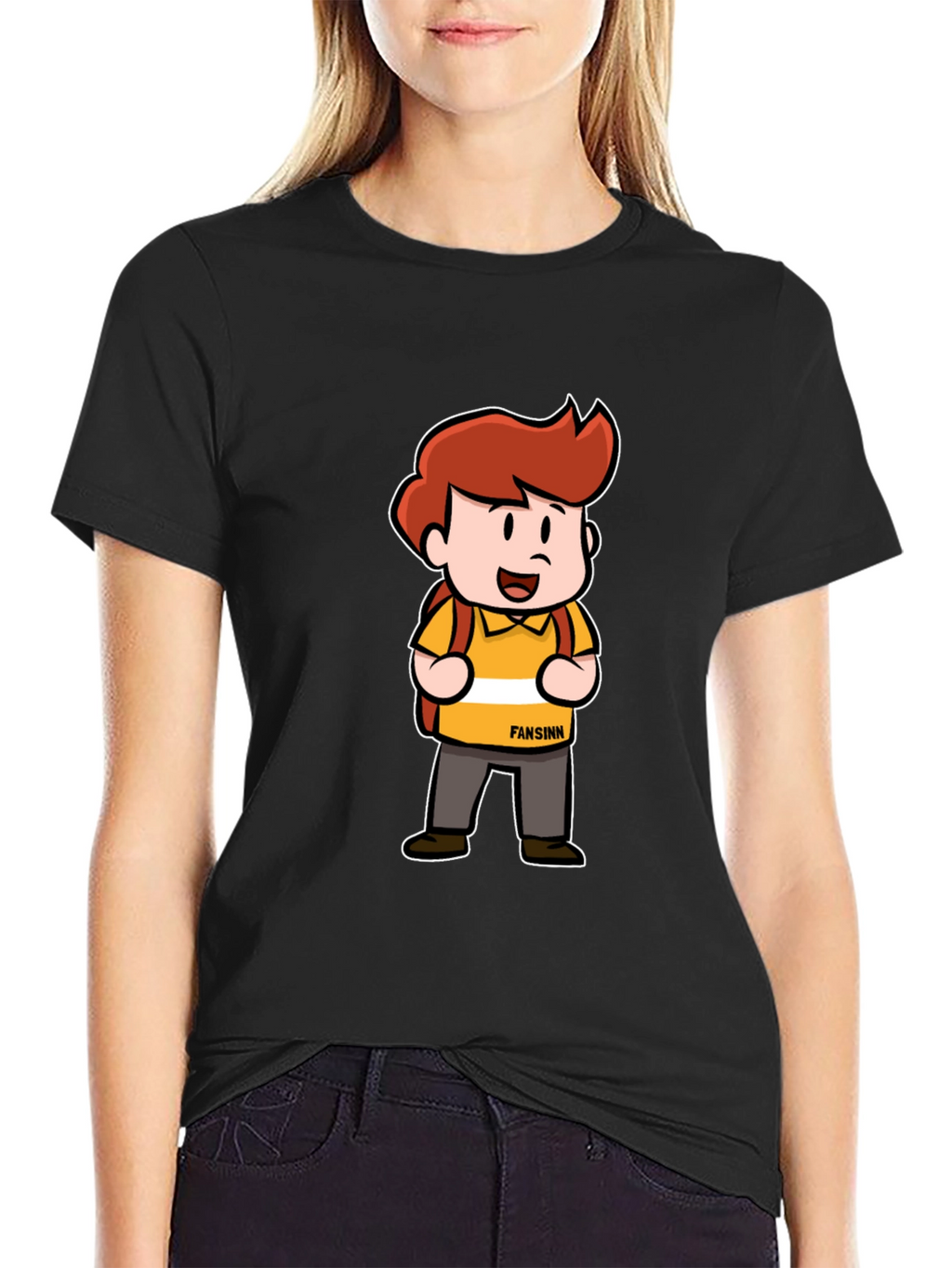 Cartoon Character T-Shirt - Black