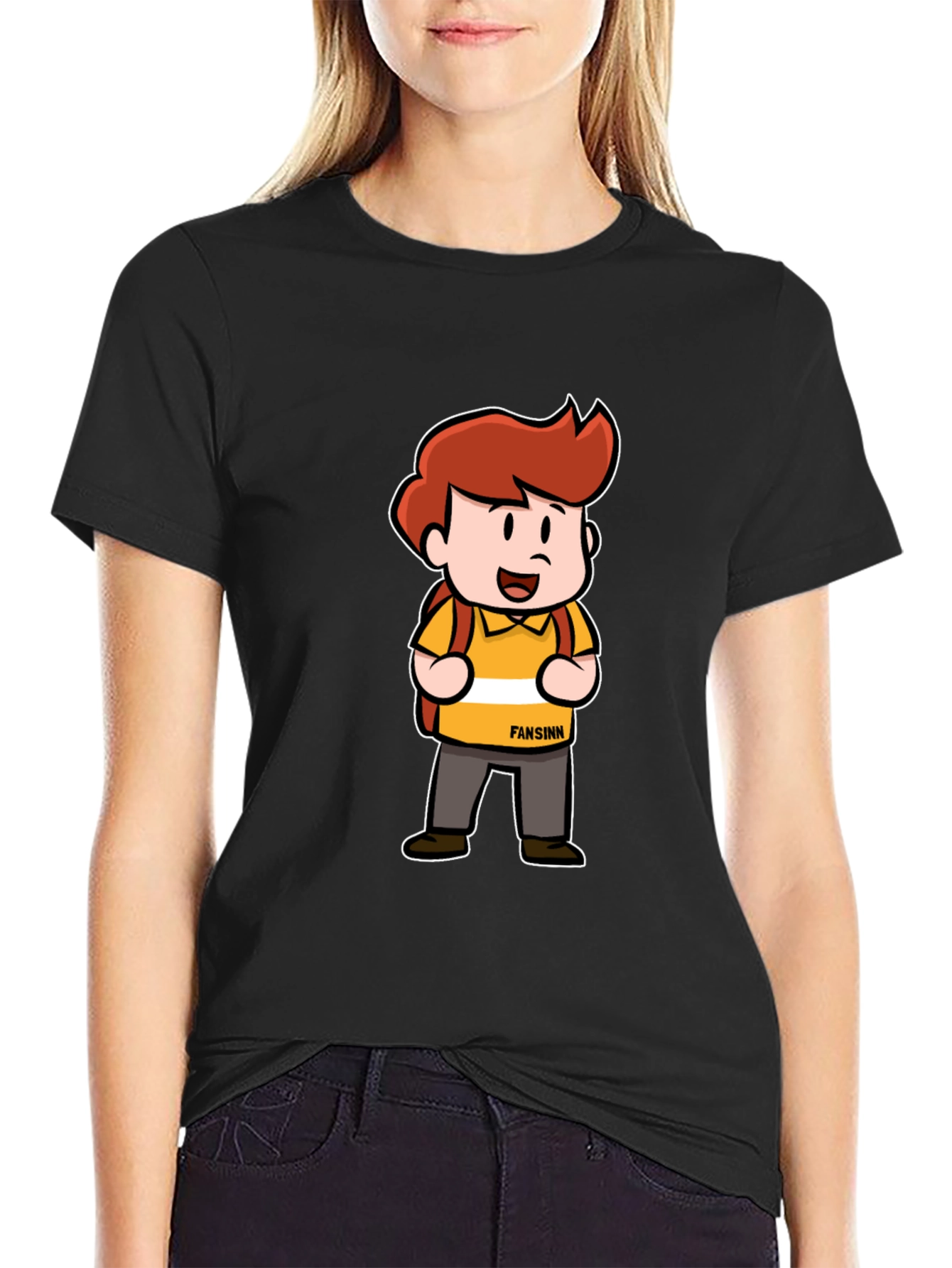 Cartoon Character T-Shirt - Black