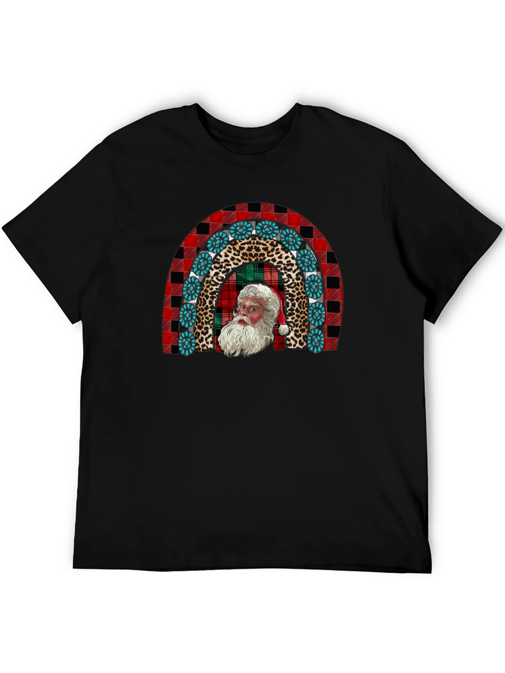 Santa Rainbow Graphic Tee - Holiday Cheer