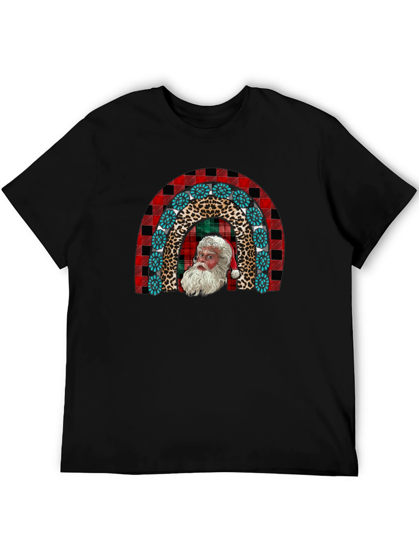 Santa Rainbow Graphic Tee - Holiday Cheer
