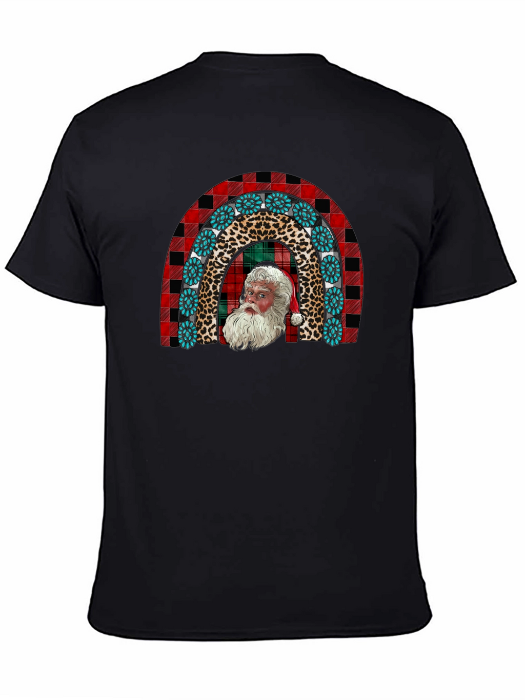 Santa Rainbow Graphic Tee - Holiday Cheer
