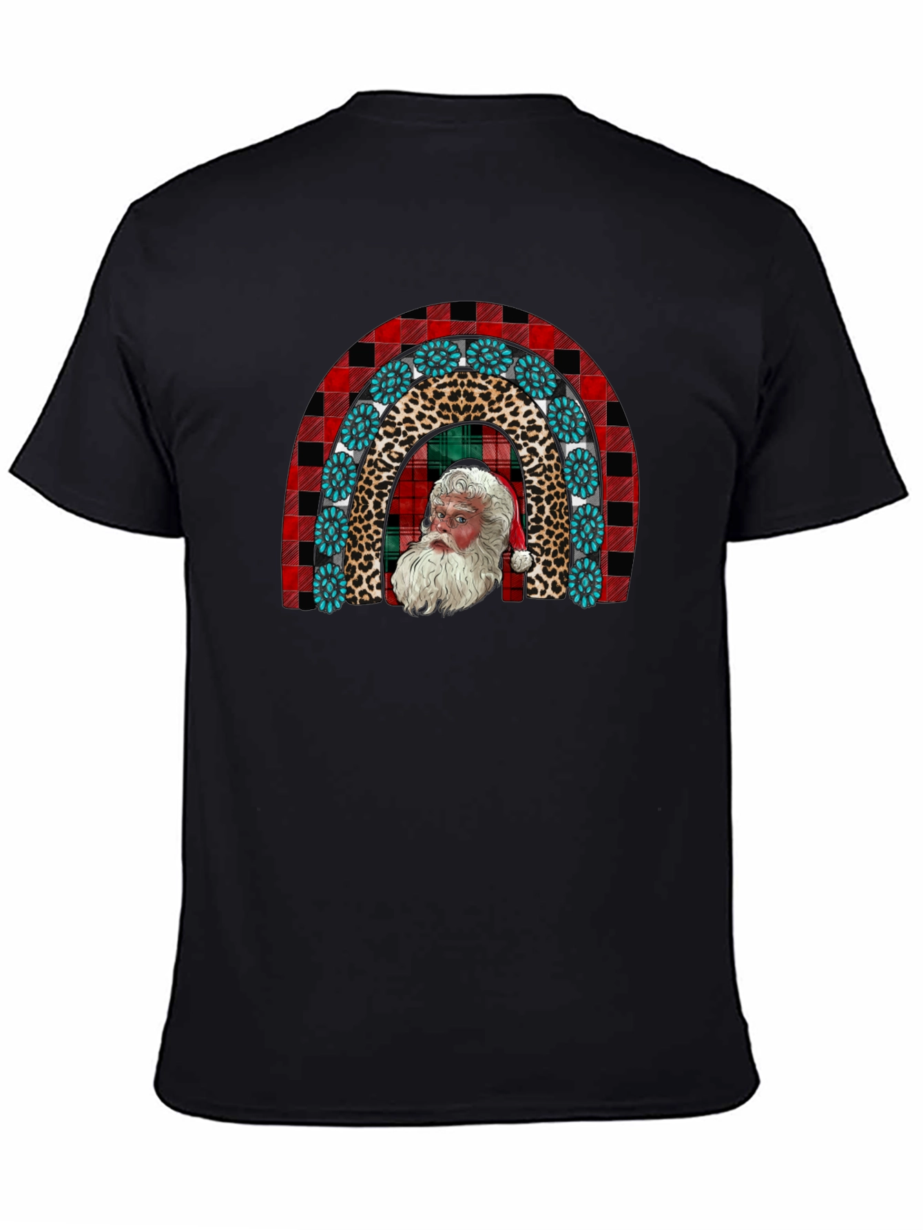 Santa Rainbow Graphic Tee - Holiday Cheer