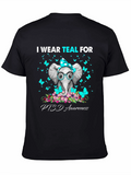 Teal PTSD Awareness Elephant T-Shirt