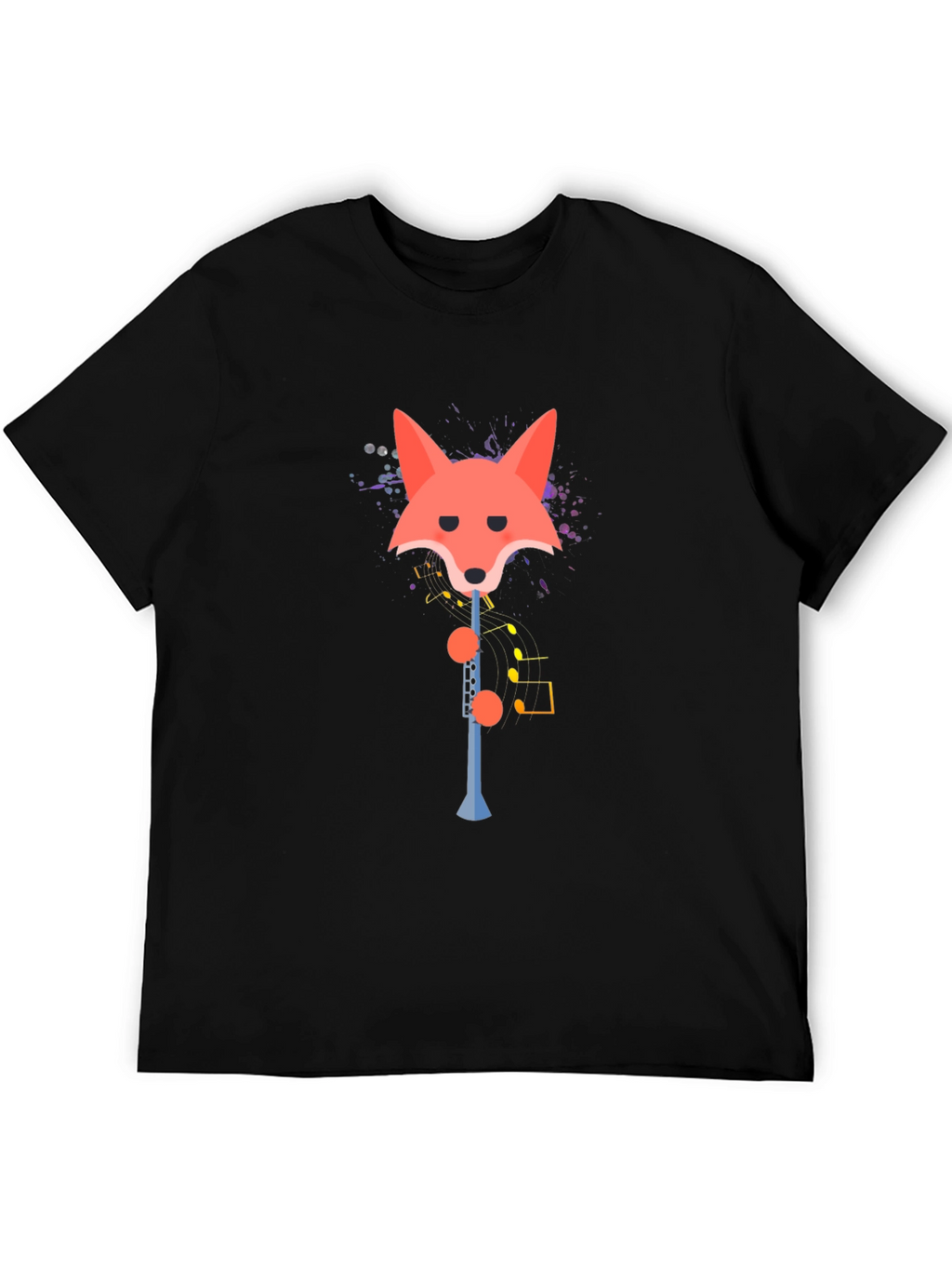 Fox Clarinet Player Graphic Tee - Quirky Music Shirt