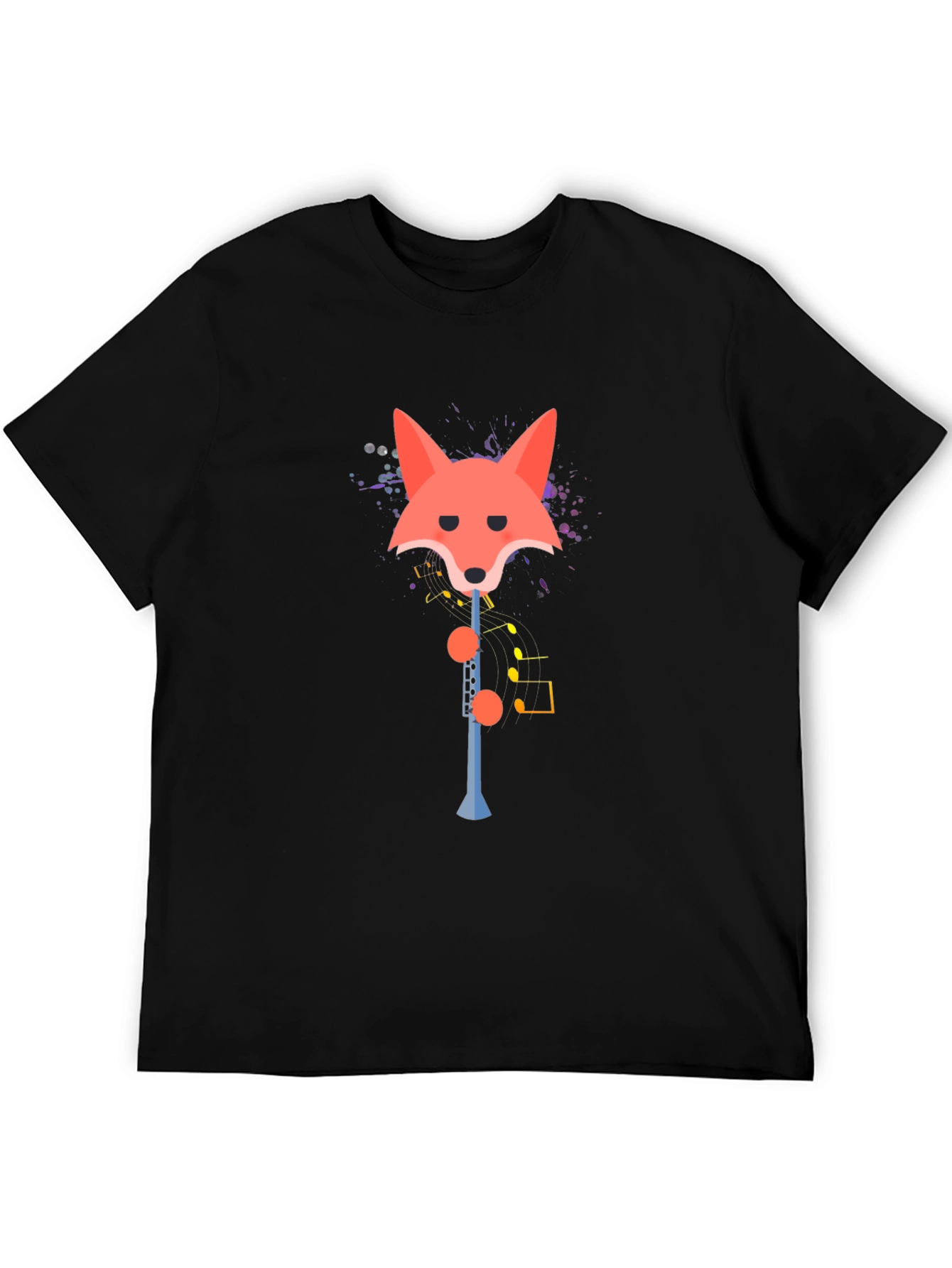 Fox Clarinet Player Graphic Tee - Quirky Music Shirt