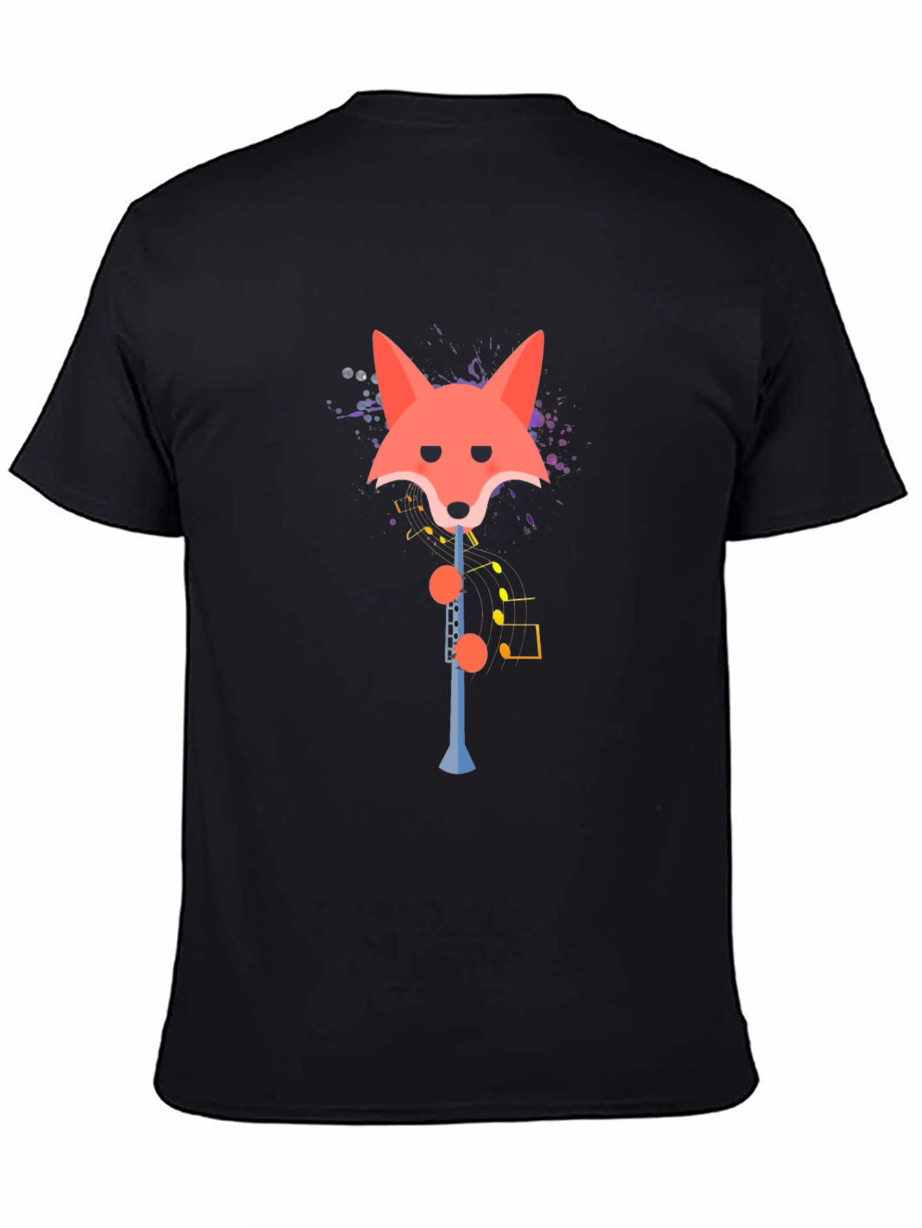 Fox Clarinet Player Graphic Tee - Quirky Music Shirt