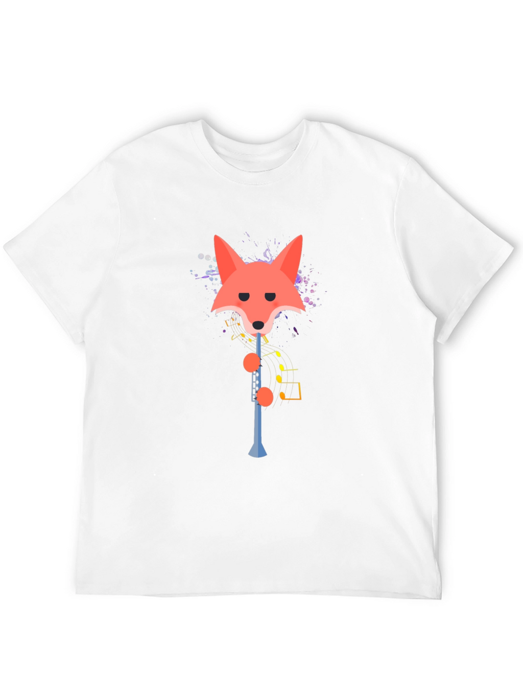 Fox Clarinet Player Graphic Tee - Quirky Music Shirt