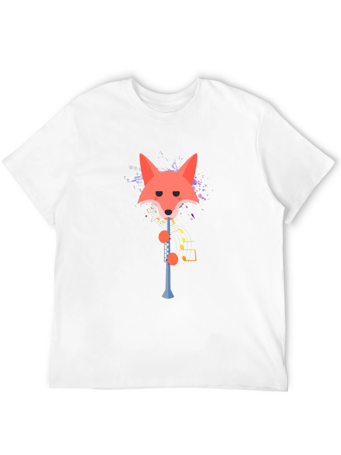 Fox Clarinet Player Graphic Tee - Quirky Music Shirt