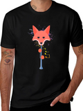 Fox Clarinet Player Graphic Tee - Quirky Music Shirt
