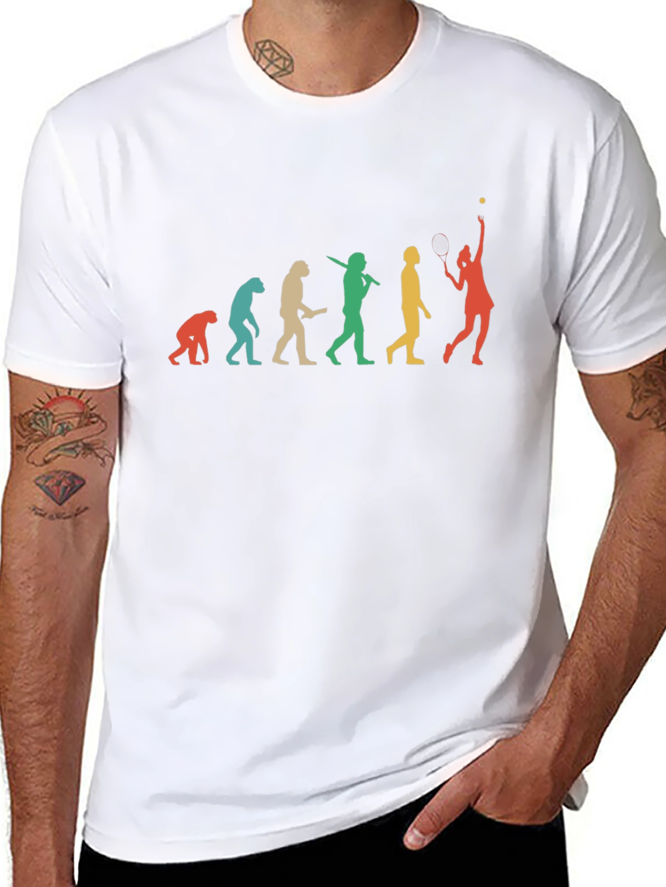 Evolution of Tennis Player Graphic Tee - Unisex