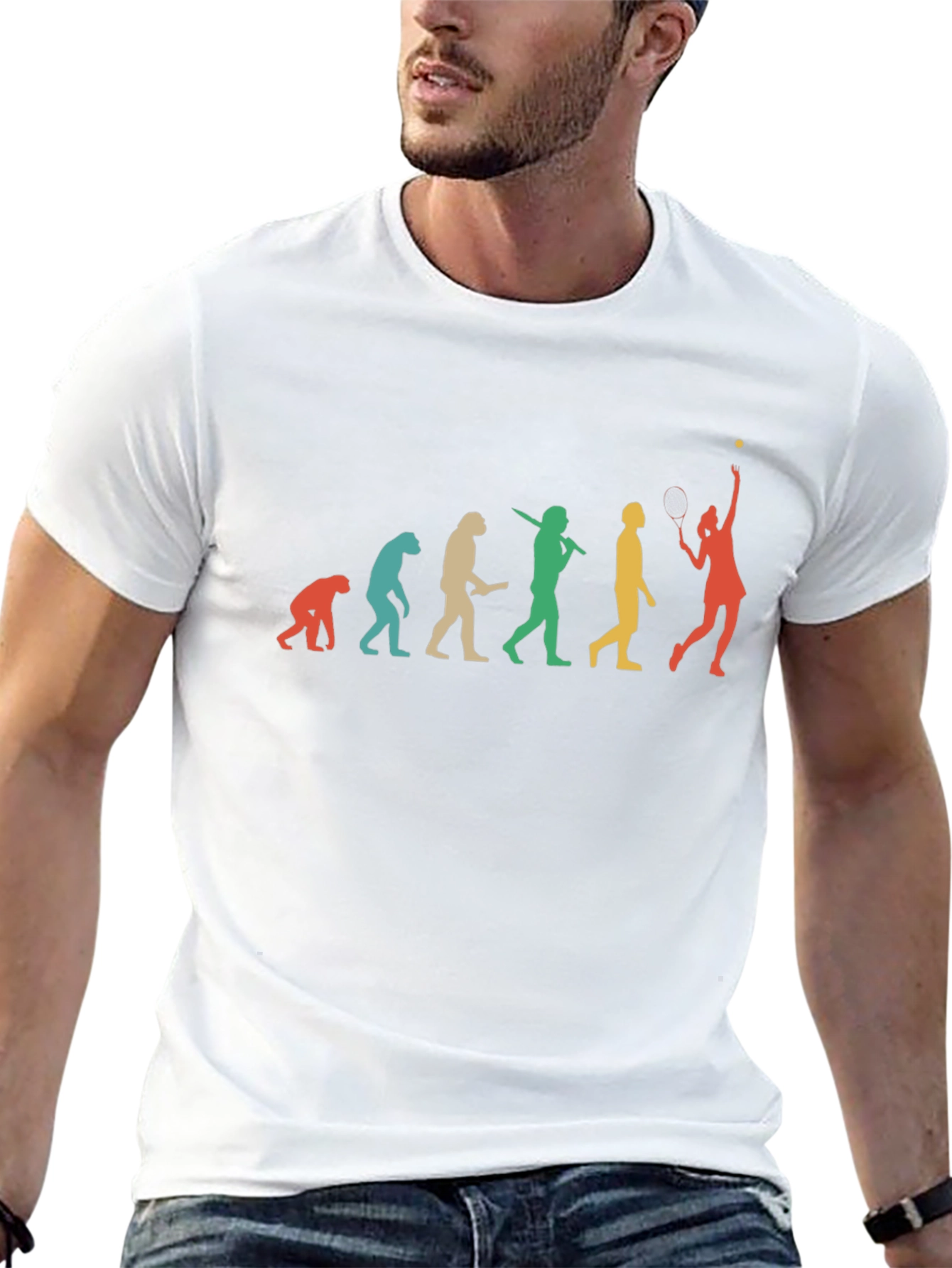 Evolution of Tennis Player Graphic Tee - Unisex