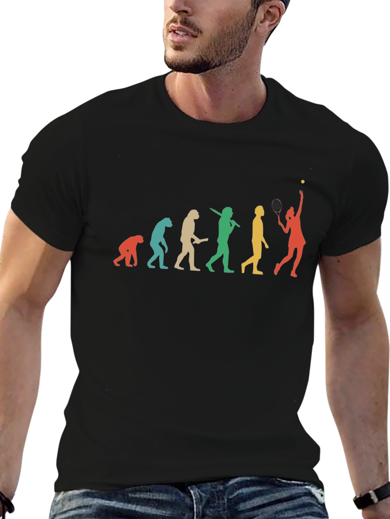 Evolution of Tennis Player Graphic Tee - Unisex