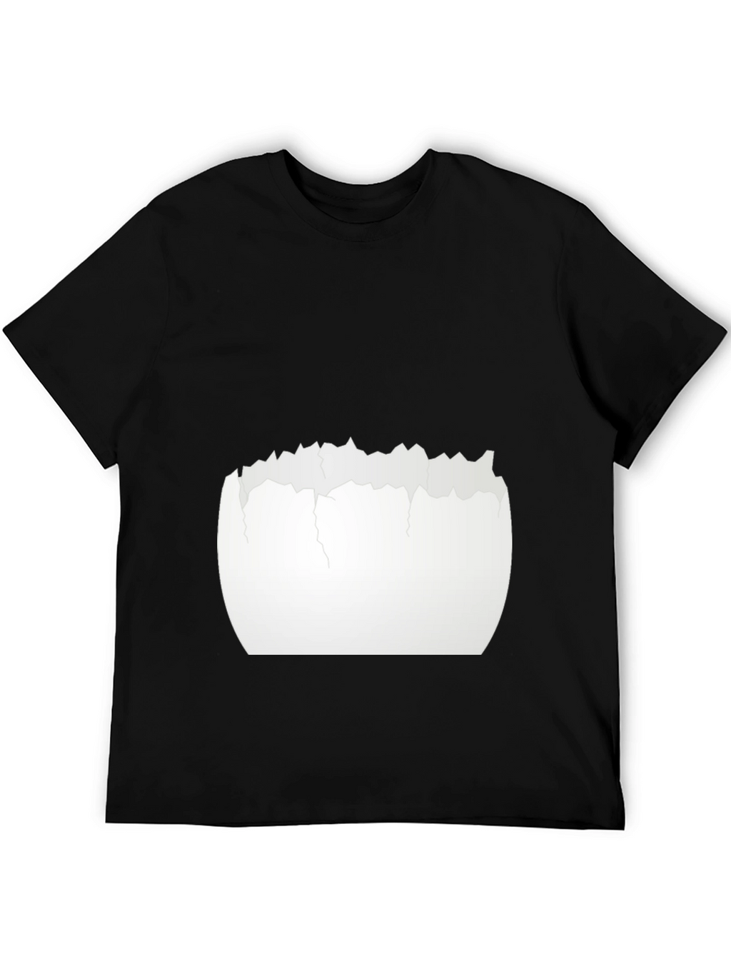 Cracked Eggshell Graphic Tee - Unique Black T-Shirt