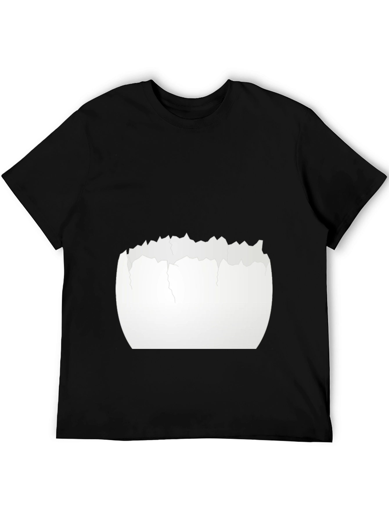 Cracked Eggshell Graphic Tee - Unique Black T-Shirt