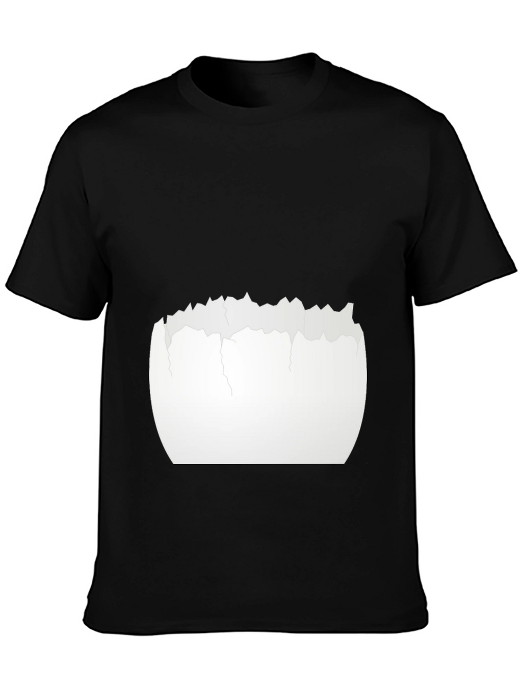 Cracked Eggshell Graphic Tee - Unique Black T-Shirt