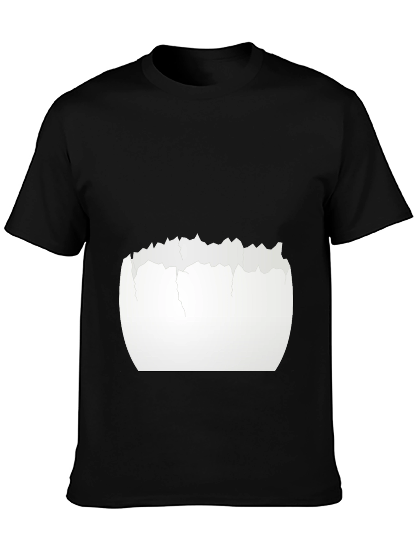 Cracked Eggshell Graphic Tee - Unique Black T-Shirt