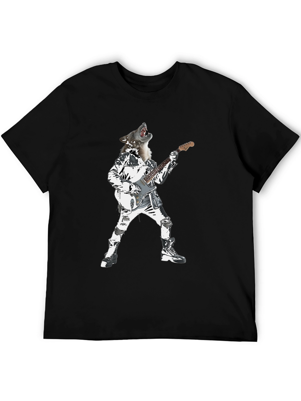 Wolf Rock Star Graphic T-Shirt