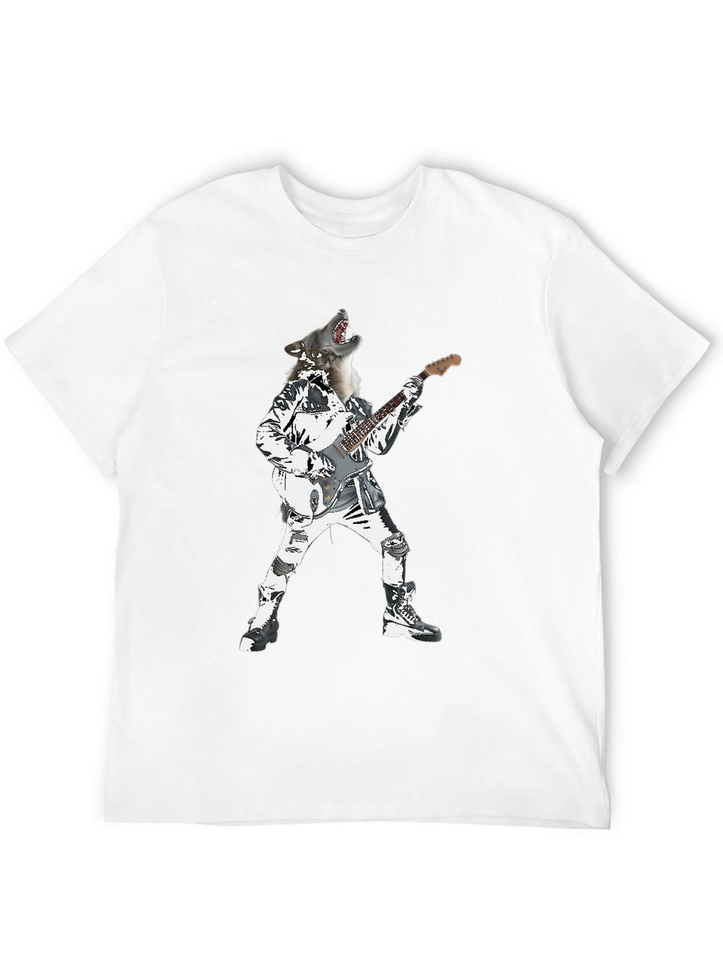 Wolf Rock Star Graphic T-Shirt