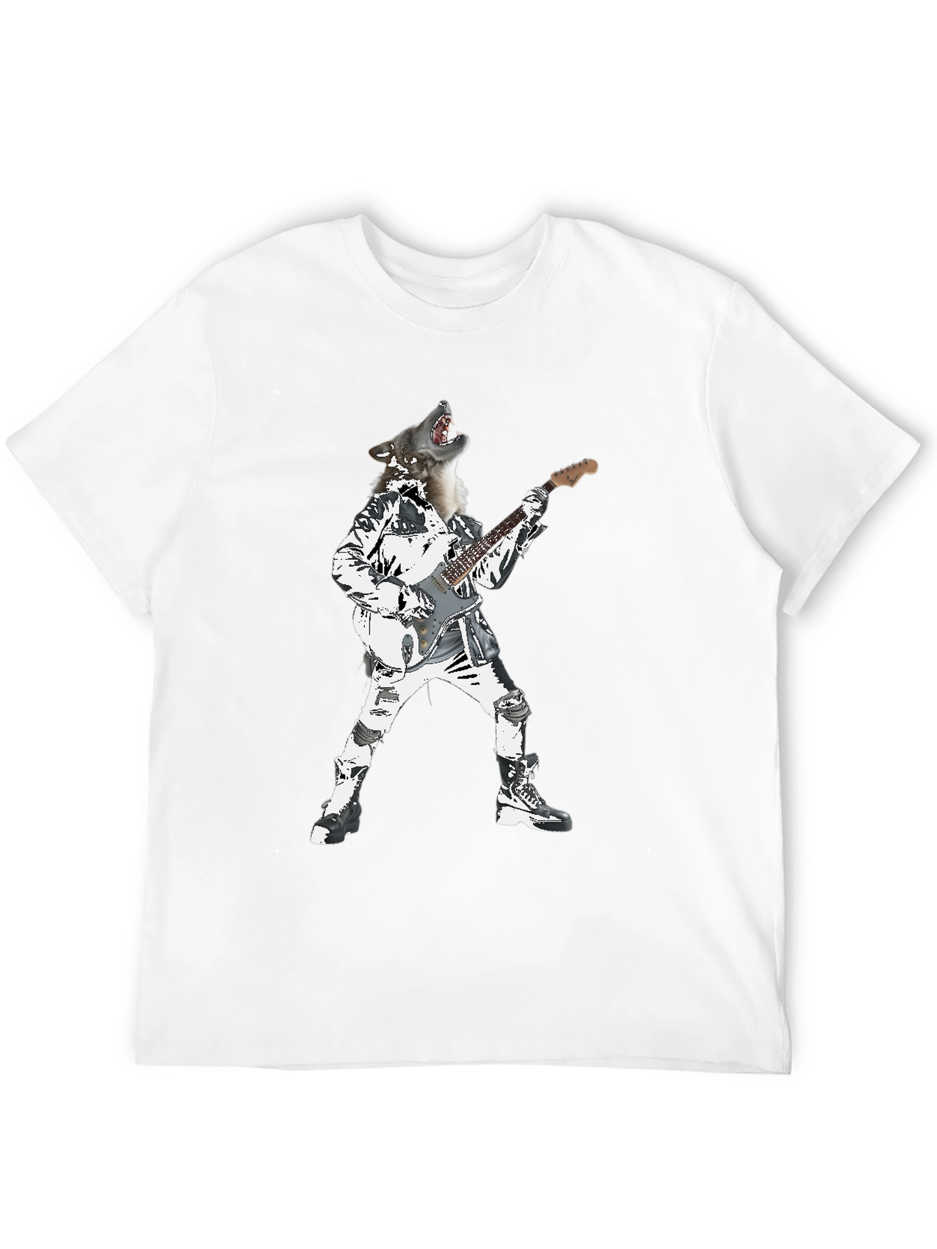 Wolf Rock Star Graphic T-Shirt