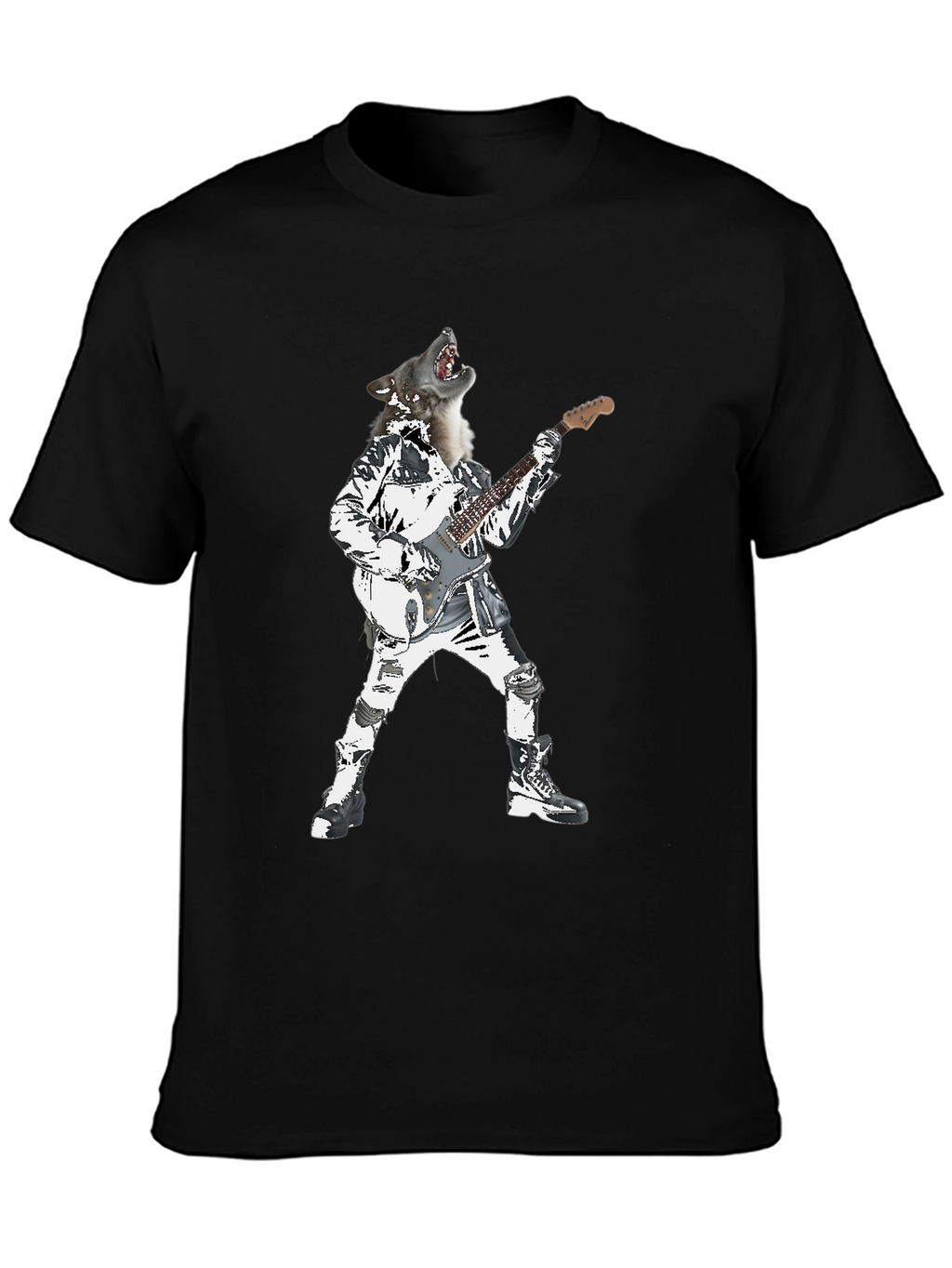 Wolf Rock Star Graphic T-Shirt