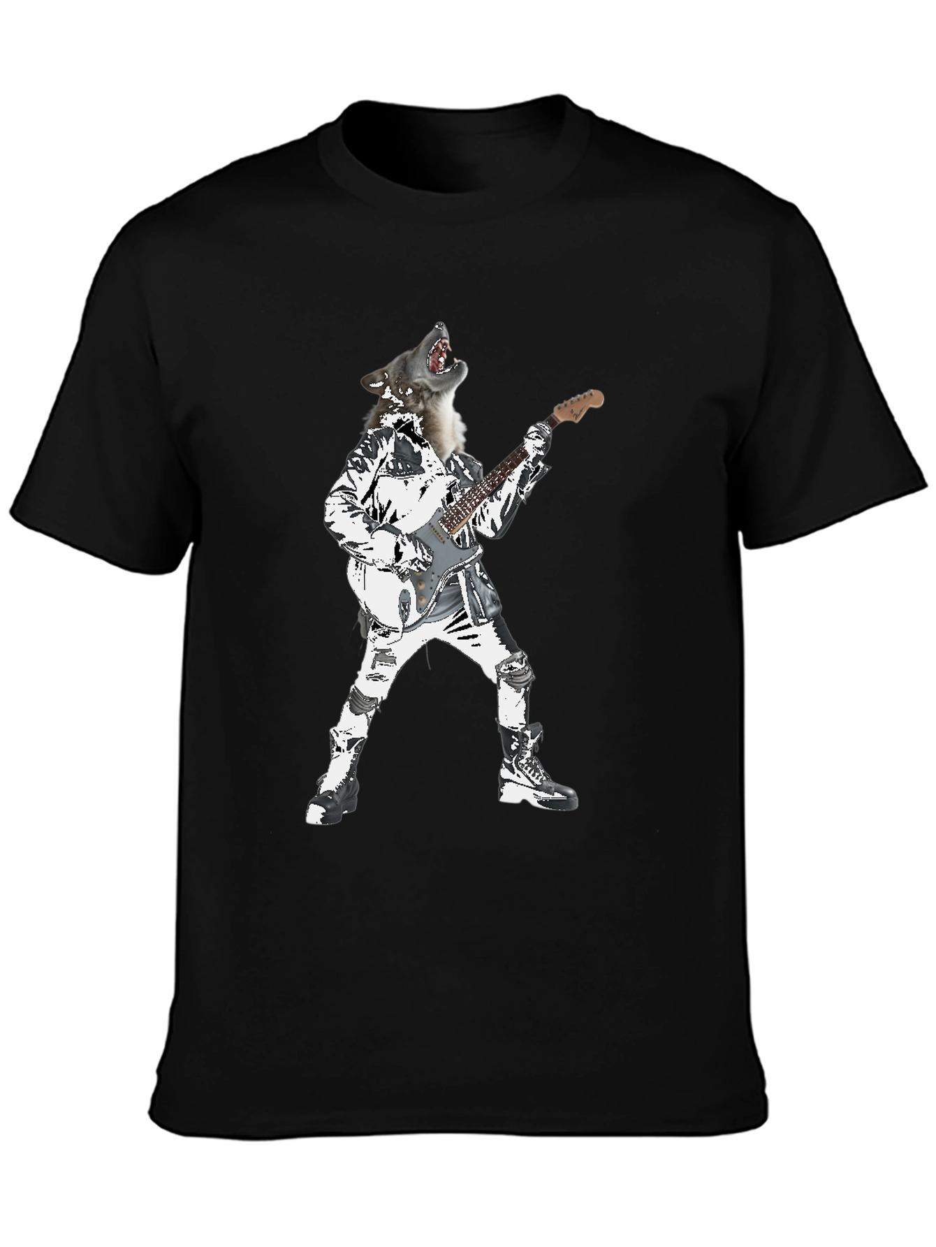 Wolf Rock Star Graphic T-Shirt