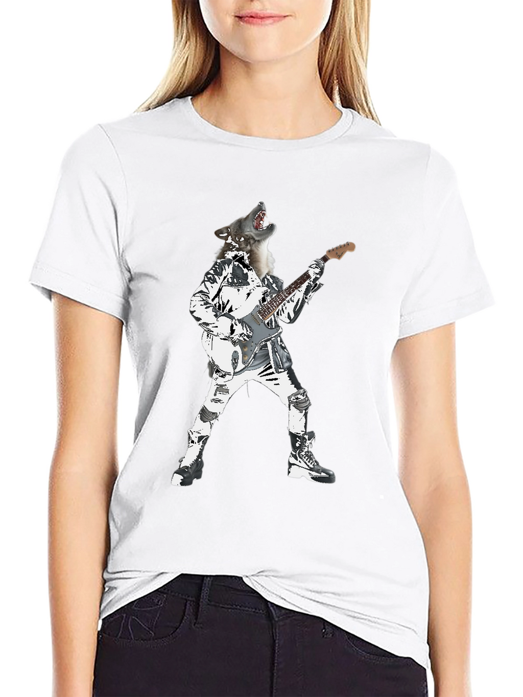 Wolf Rock Star Graphic T-Shirt