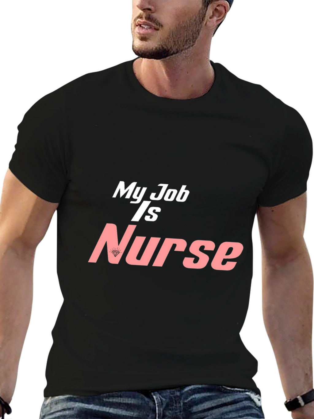 My Job is Nurse Graphic T-Shirt - Black