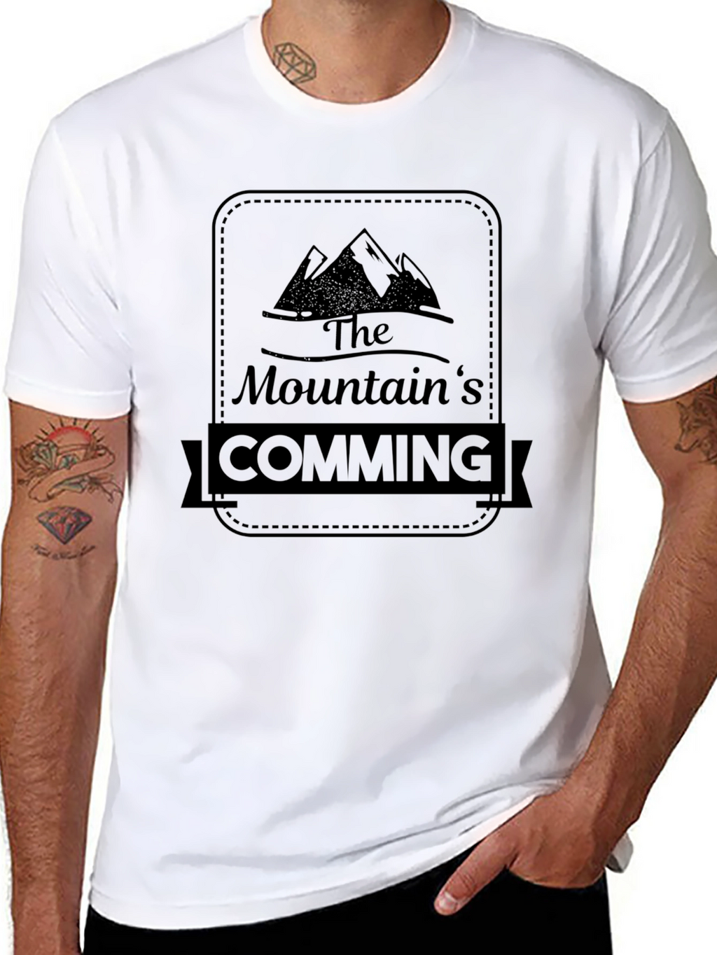 The Mountains Coming Black Graphic Tee