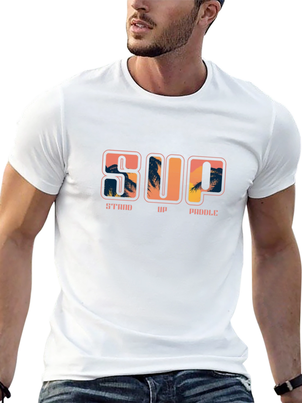 Stand Up Paddle Black T-Shirt