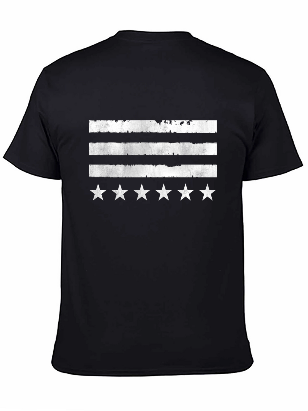 Distressed Stripes & Stars Graphic Tee - Black