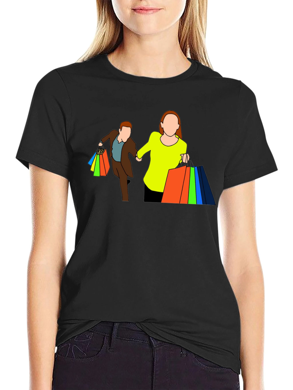 Shopping Couple Black T-Shirt
