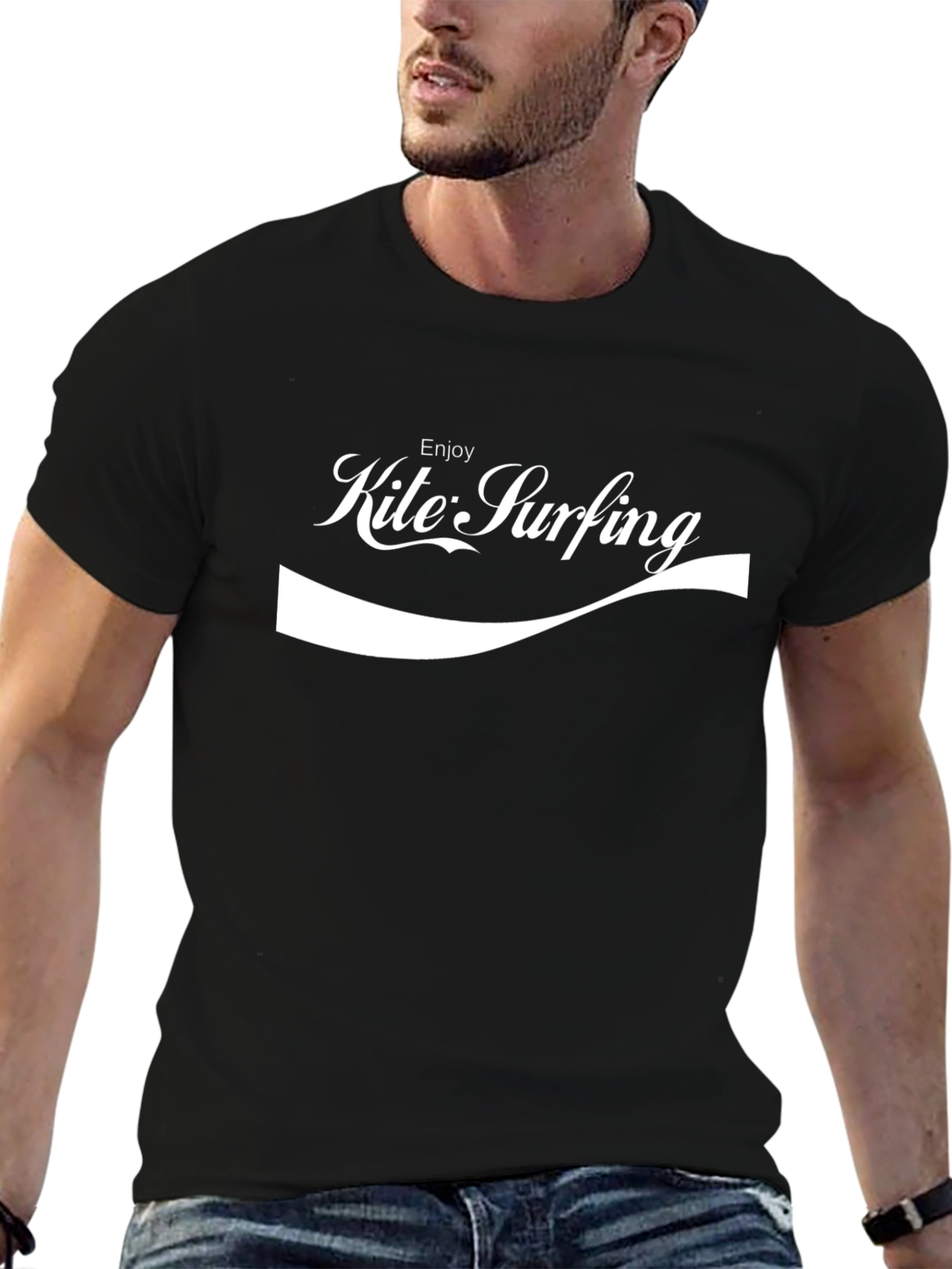 Enjoy Kite Surfing Black T-Shirt