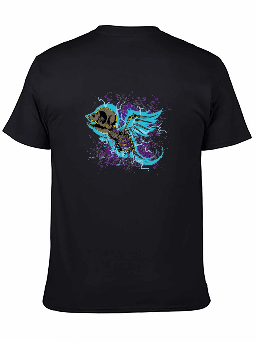 Skeleton Bird Graphic Tee - Dark Humor Style