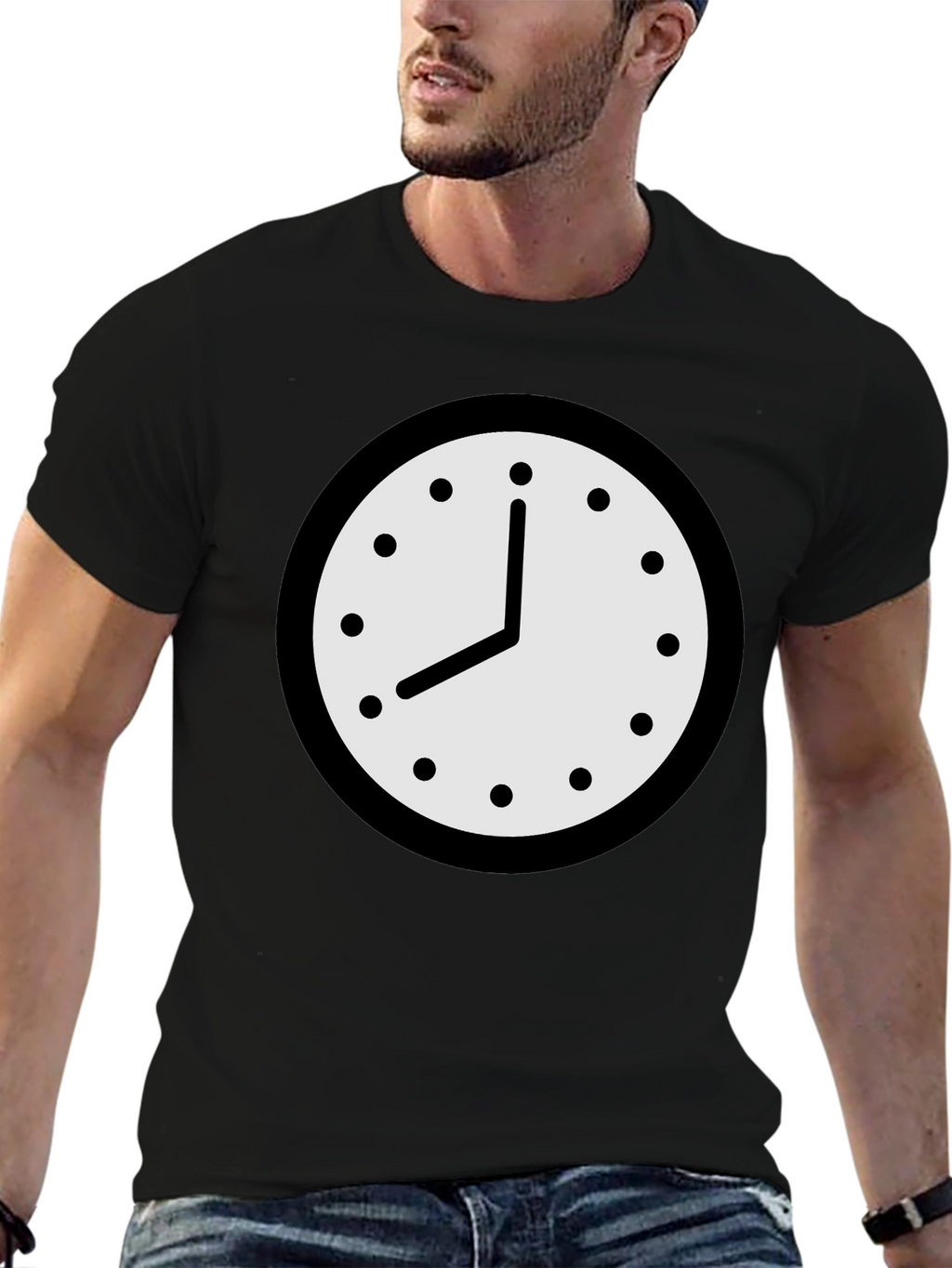 Clock Graphic T-Shirt - Classic Timepiece Design