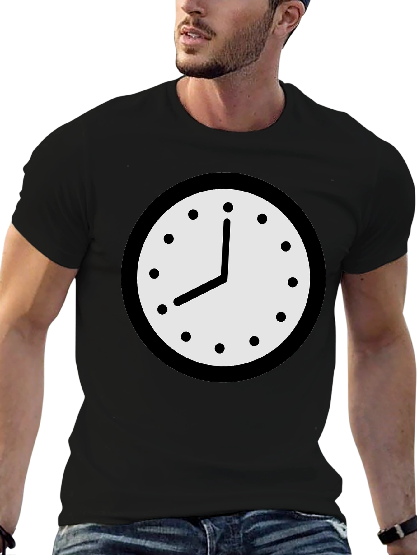 Clock Graphic T-Shirt - Classic Timepiece Design