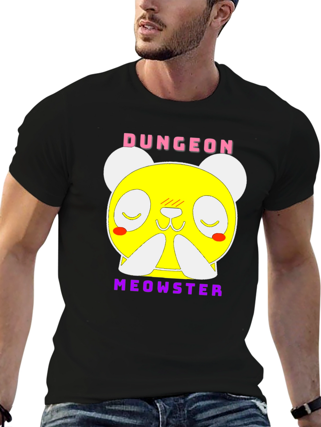 Dungeon Meowster Graphic T-Shirt Black