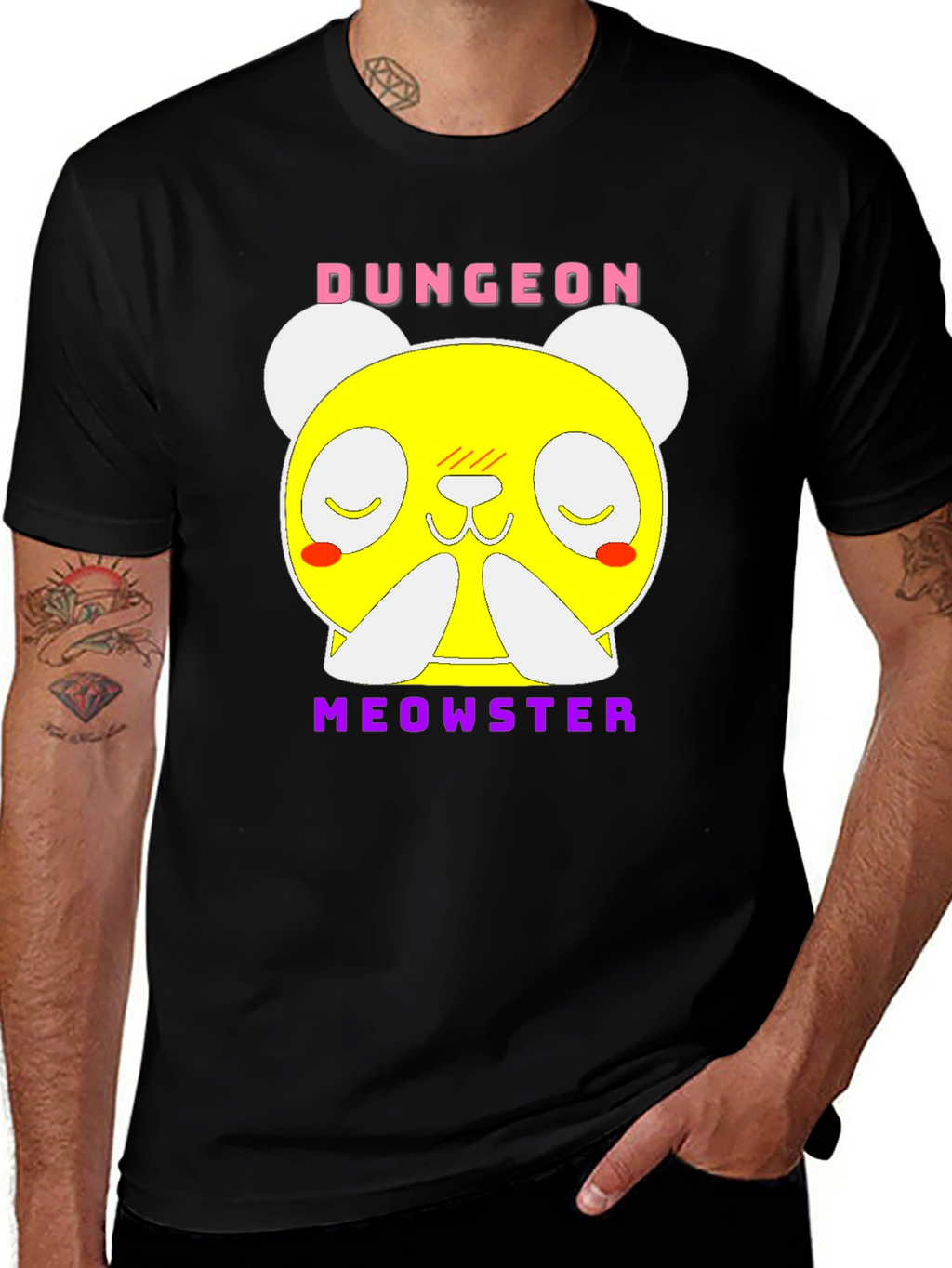 Dungeon Meowster Graphic T-Shirt Black