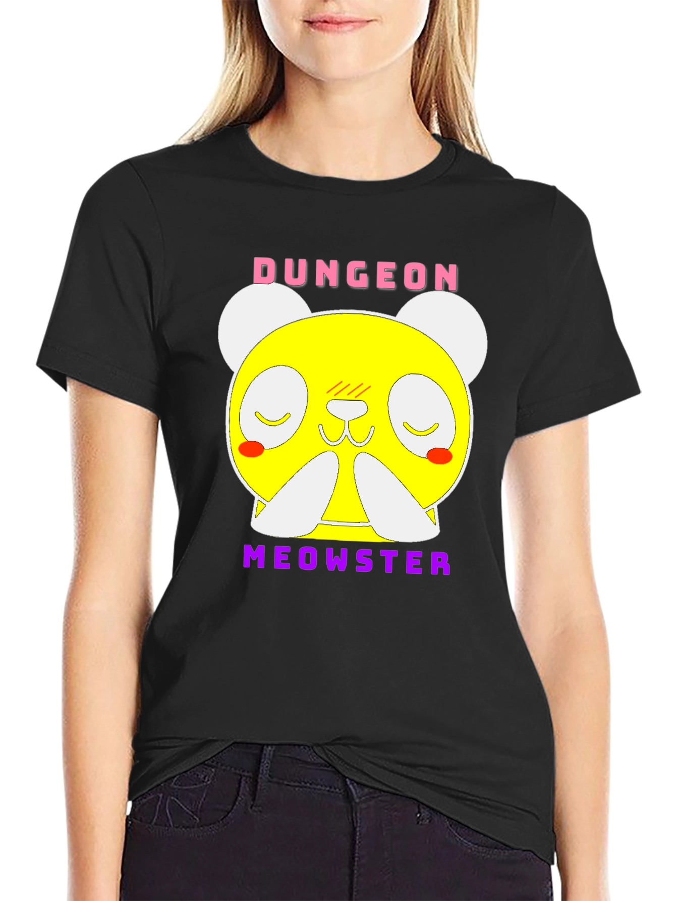Dungeon Meowster Graphic T-Shirt Black