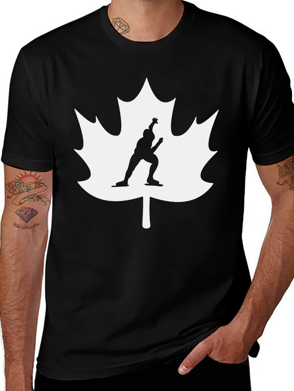 Canadian Pride Speed Skater Black T-Shirt