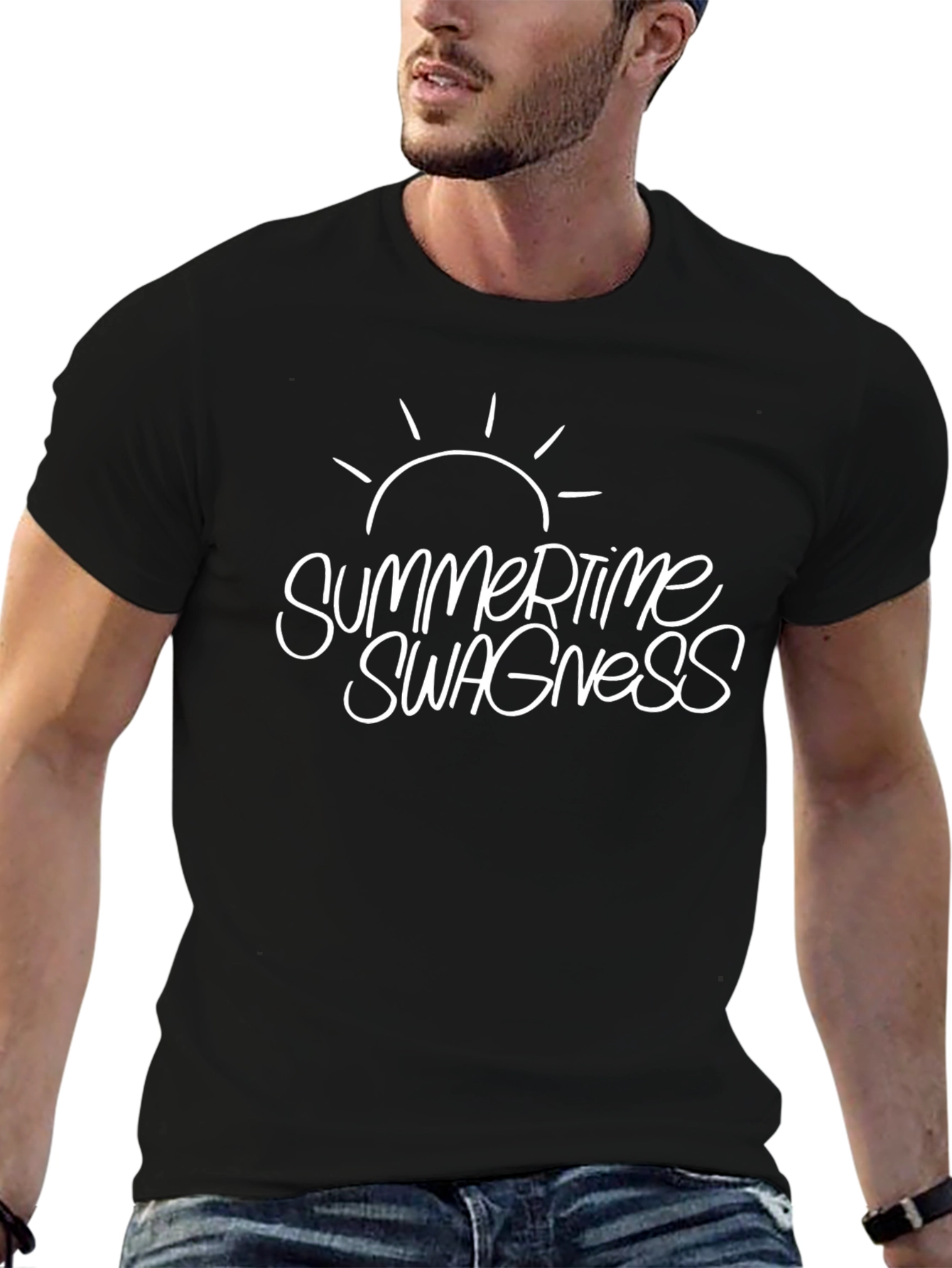 Summertime Swagness Black Graphic Tee