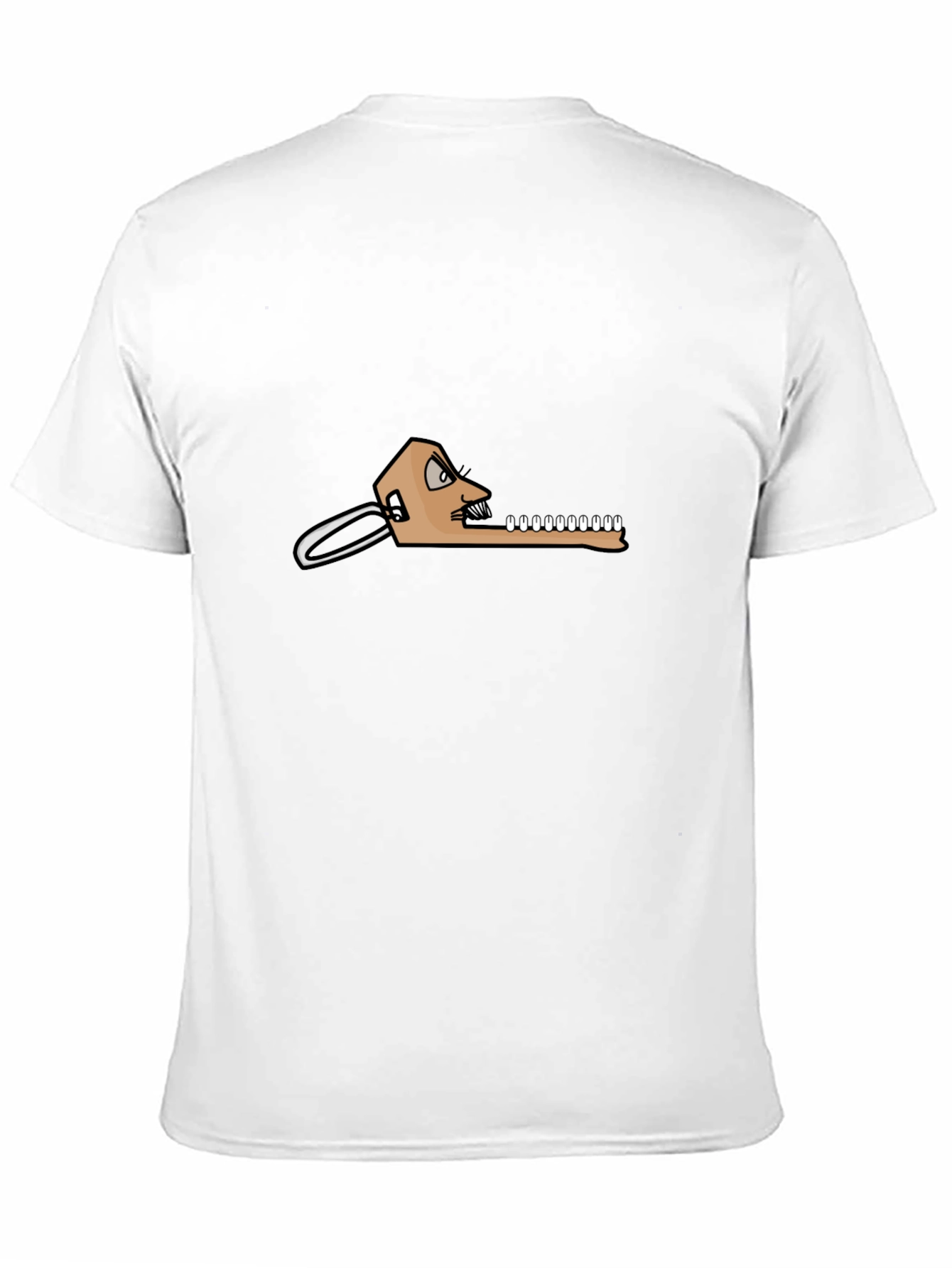 Black T-Shirt with Funny Dental Cartoon Graphic