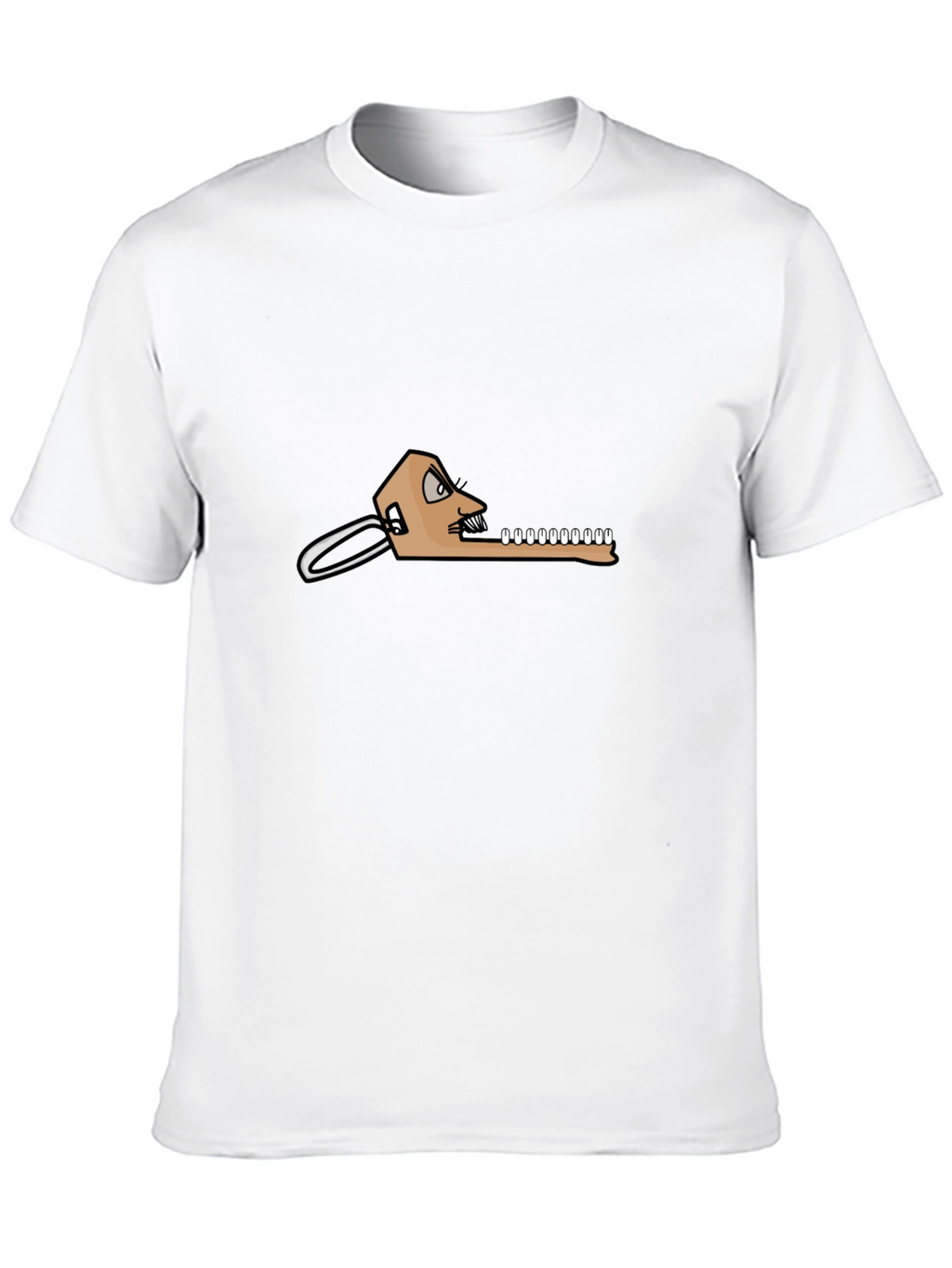 Black T-Shirt with Funny Dental Cartoon Graphic