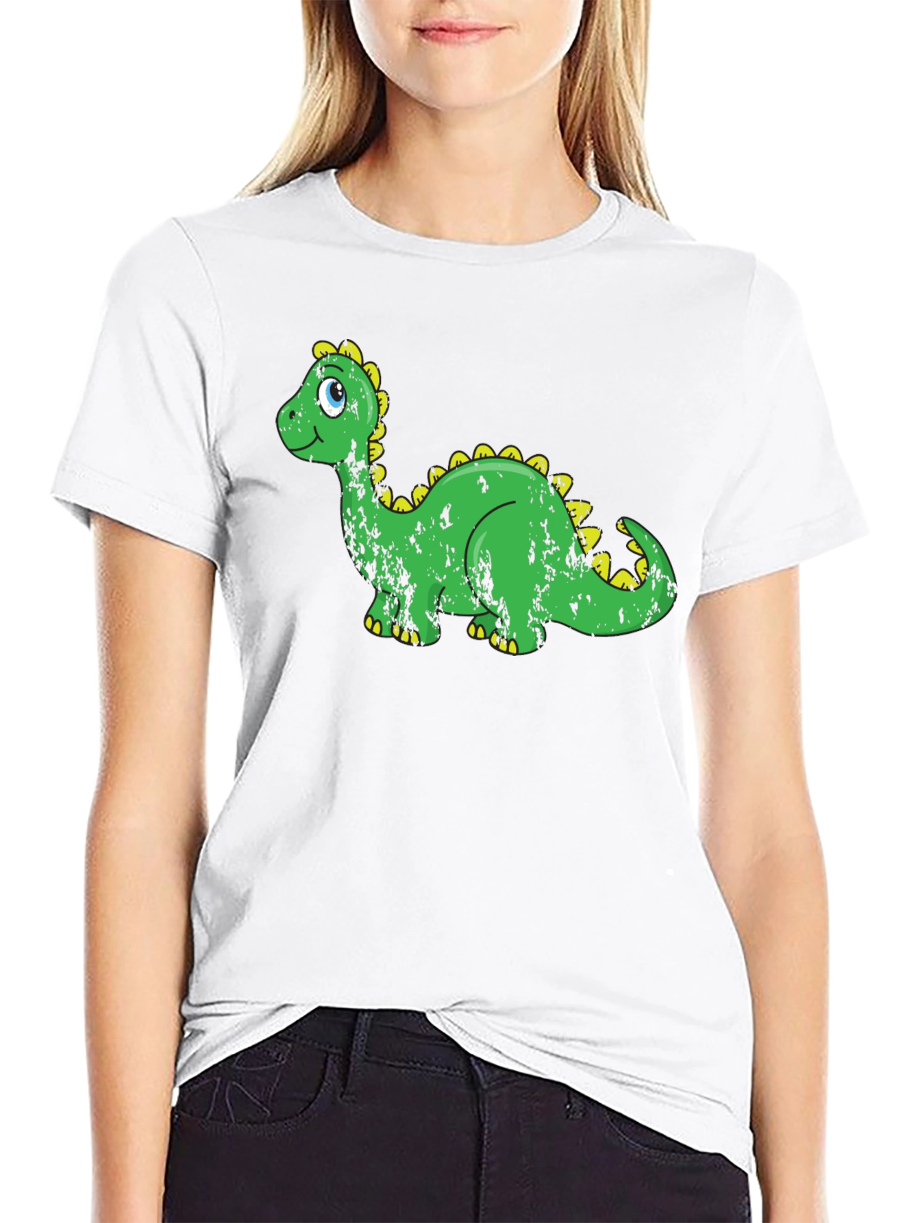 Cartoon Dinosaur Graphic Print T-Shirt