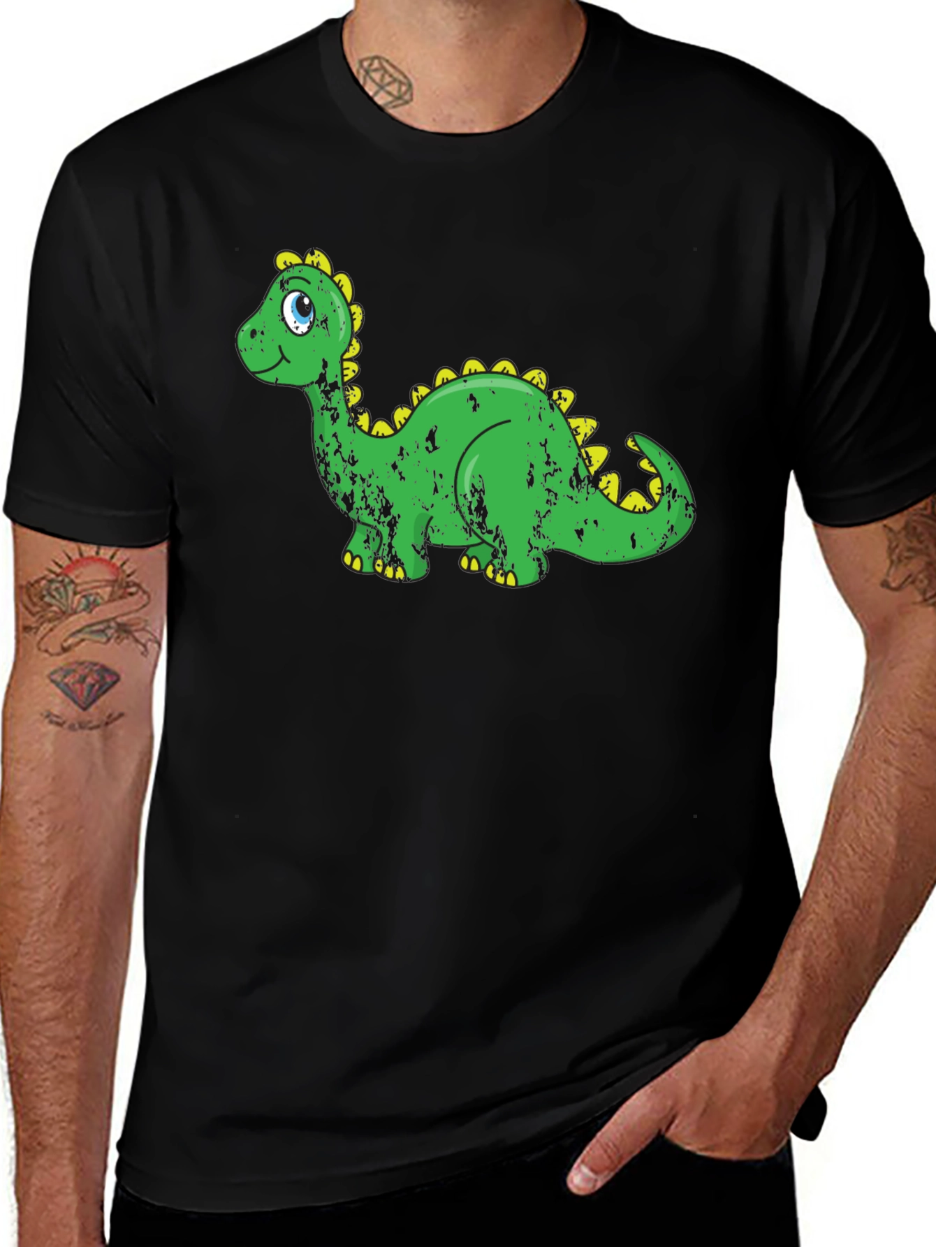 Cartoon Dinosaur Graphic Print T-Shirt