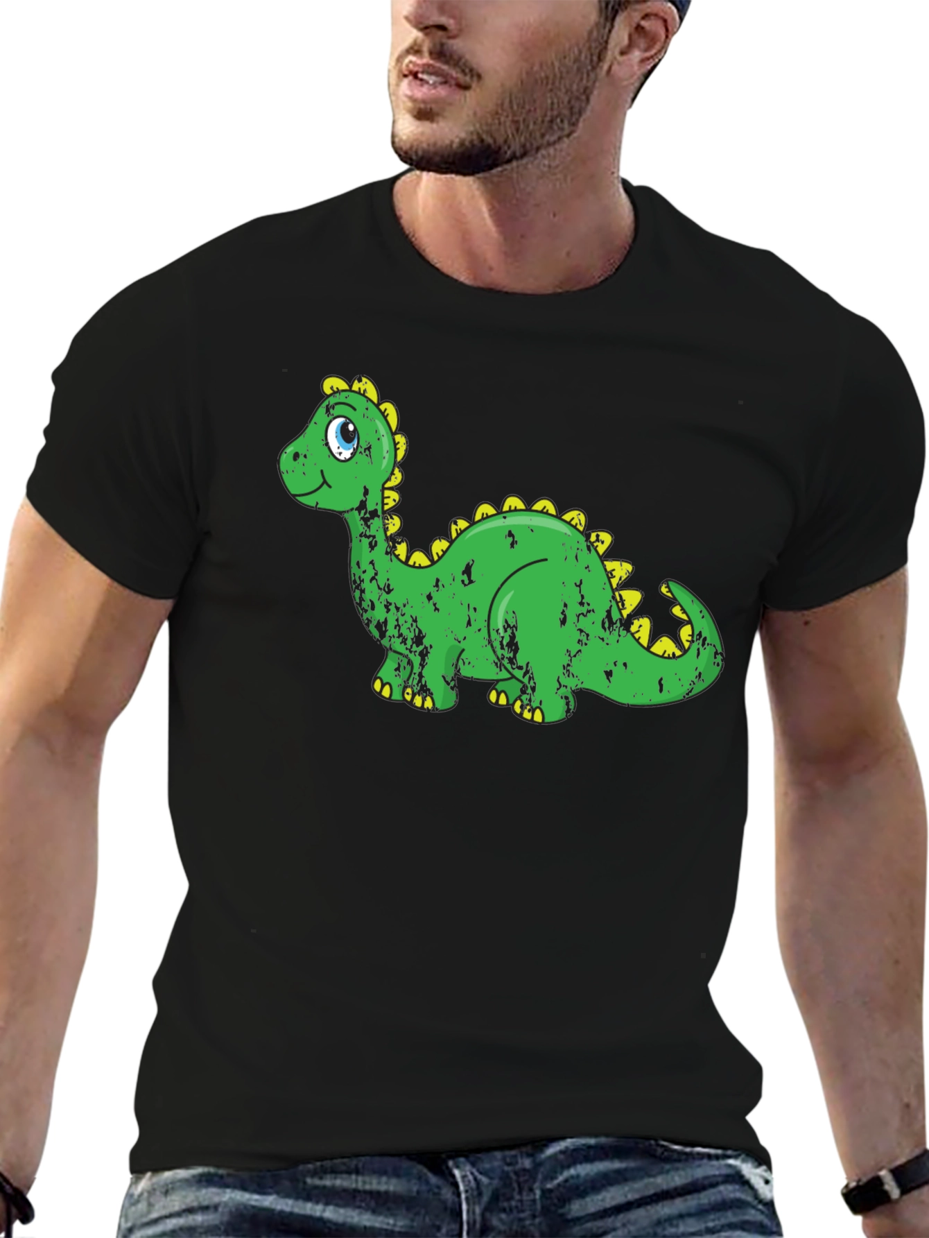 Cartoon Dinosaur Graphic Print T-Shirt