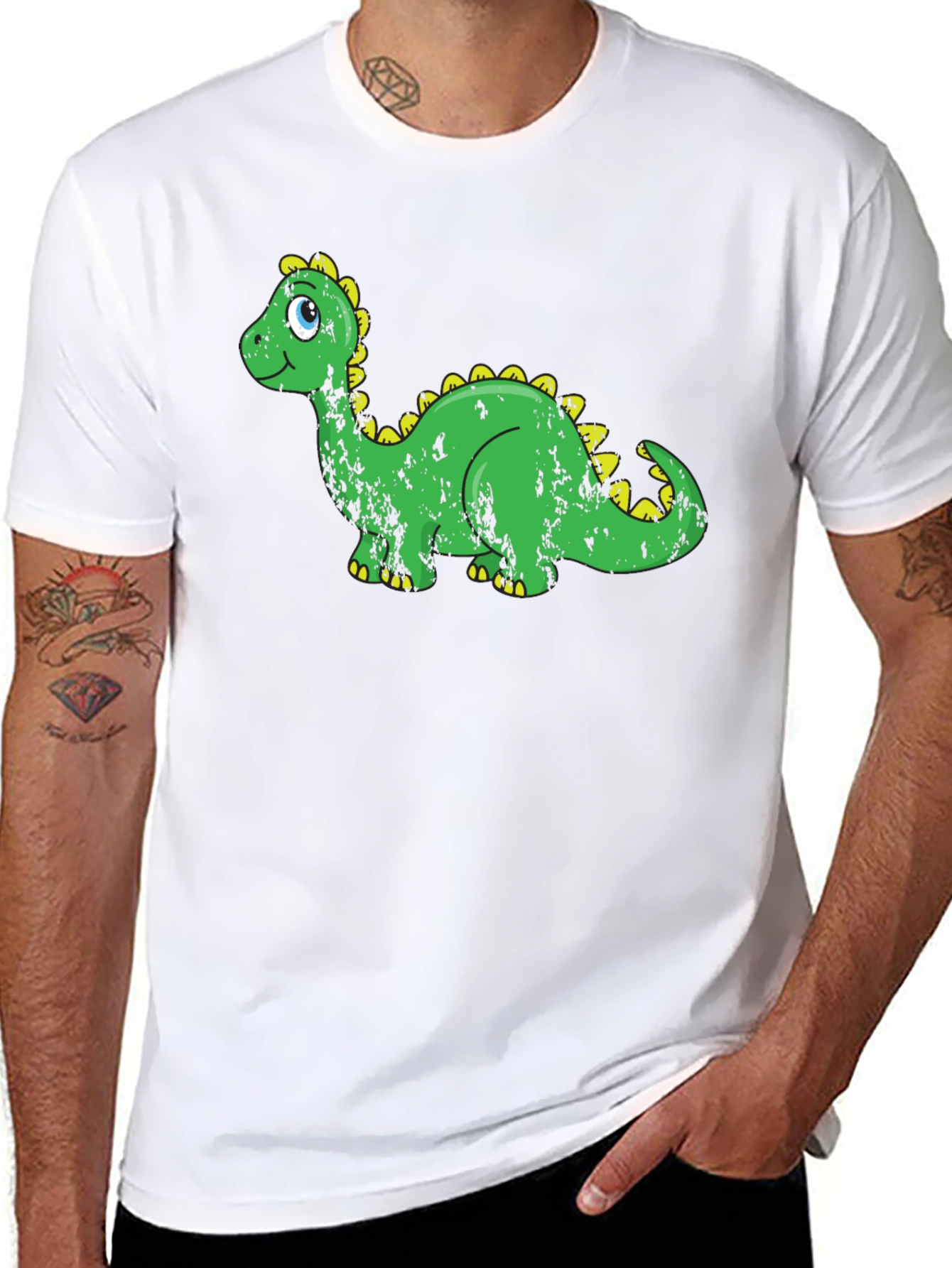 Cartoon Dinosaur Graphic Print T-Shirt