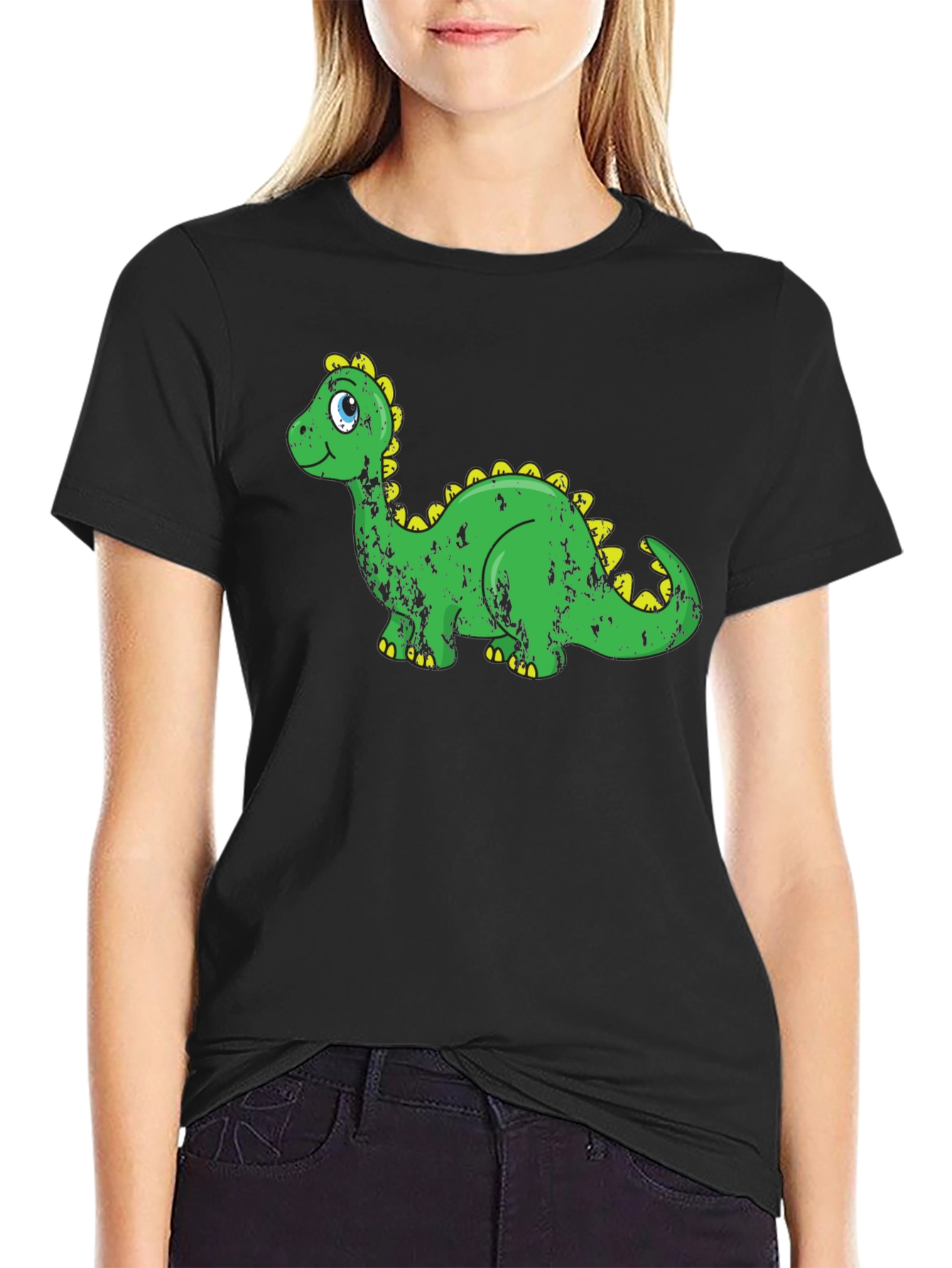 Cartoon Dinosaur Graphic Print T-Shirt