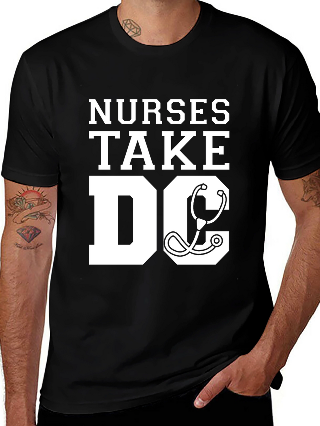 Nurses Take DC T-Shirt - Stethoscope Graphic Tee