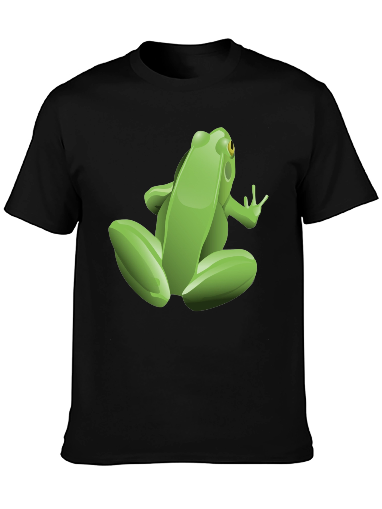 Frog Graphic Tee - Black Cotton T-Shirt