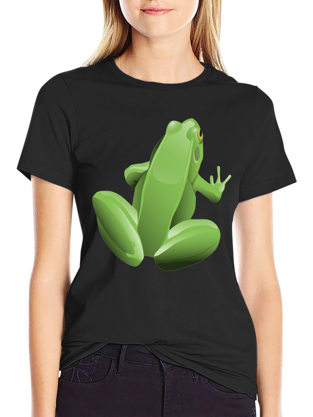 Frog Graphic Tee - Black Cotton T-Shirt